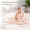imageComfy Cubs Hooded Baby Towel 2Pack Large 32 x 32 Inch  6 Layer 100 Muslin Cotton for Babies Toddlers and Kids  Soft ampamp Absorbent Baby Bath Towels  Unisex Design for Bath Time  BlushMauve and Blush