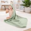 imageComfy Cubs Hooded Baby Towel 2Pack Large 32 x 32 Inch  6 Layer 100 Muslin Cotton for Babies Toddlers and Kids  Soft ampamp Absorbent Baby Bath Towels  Unisex Design for Bath Time  BlushSage