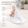 imageComfy Cubs Hooded Baby Towel 2Pack Large 32 x 32 Inch  6 Layer 100 Muslin Cotton for Babies Toddlers and Kids  Soft ampamp Absorbent Baby Bath Towels  Unisex Design for Bath Time  BlushWhite