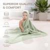 imageComfy Cubs Hooded Baby Towel 2Pack Large 32 x 32 Inch  6 Layer 100 Muslin Cotton for Babies Toddlers and Kids  Soft ampamp Absorbent Baby Bath Towels  Unisex Design for Bath Time  BlushSage