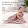 imageComfy Cubs Hooded Baby Towel 2Pack Large 32 x 32 Inch  6 Layer 100 Muslin Cotton for Babies Toddlers and Kids  Soft ampamp Absorbent Baby Bath Towels  Unisex Design for Bath Time  BlushMauve