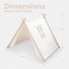 imageComfy Cubs Kids Play Tent  Breathable Cotton Teepee for Imaginative Activity  Indoor Canvas Play Tent  Easy Setup Safe Design and Spacious Layout for Children  Natural WoodBlush