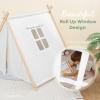 imageComfy Cubs Kids Play Tent  Breathable Cotton Teepee for Imaginative Activity  Indoor Canvas Play Tent  Easy Setup Safe Design and Spacious Layout for Children  Natural WoodNatural Wood