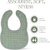 imageComfy Cubs Muslin Baby Bibs Drool Bibs Adjustable with Easy Snaps Teething ampamp Drooling Absorbent Bibs for Boys ampamp GirlsFern  Pack of 8