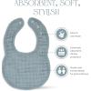 imageComfy Cubs Muslin Baby Bibs Drool Bibs Adjustable with Easy Snaps Teething ampamp Drooling Absorbent Bibs for Boys ampamp GirlsPacific Blue  Pack of 8