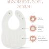 imageComfy Cubs Muslin Baby Bibs Drool Bibs Adjustable with Easy Snaps Teething ampamp Drooling Absorbent Bibs for Boys ampamp GirlsWhite  Pack of 8