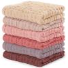 imageComfy Cubs Muslin Baby Washcloths 10 Pack  Soft 6Layer Cotton Wash Cloths for Sensitive Skin  10quotx10quot Large Gentle Absorbent Infant Essentials for Newborn and Toddlers  WhiteMulti Girl