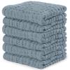 imageComfy Cubs Muslin Baby Washcloths 10 Pack  Soft 6Layer Cotton Wash Cloths for Sensitive Skin  10quotx10quot Large Gentle Absorbent Infant Essentials for Newborn and Toddlers  WhitePacific Blue