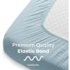 imageComfy Cubs Muslin Bassinet Sheet  100 Soft Cotton Fabric Breathable ampamp Gentle for Babys Sensitive Skin  Universal Fit with Secure Elastic Edging GiftReady Packaging  BlushSky Blue