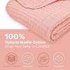 imageComfy Cubs Muslin Blanket for Adults Queen 90quot x 90quot  6 Layer Soft Breathable ampamp Lightweight Muslin Adult Blanket  Machine Washable ampamp Designed in The US Bedding for All Seasons  SandLace Pink