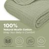 imageComfy Cubs Muslin Blanket for Adults Queen 90quot x 90quot  6 Layer Soft Breathable ampamp Lightweight Muslin Adult Blanket  Machine Washable ampamp Designed in The US Bedding for All Seasons  SandSage