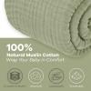 imageComfy Cubs Muslin Blanket for Adults Queen 90quot x 90quot  6 Layer Soft Breathable ampamp Lightweight Muslin Adult Blanket  Machine Washable ampamp Designed in The US Bedding for All Seasons  SandSage