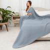 imageComfy Cubs Muslin Blanket for Adults Queen 90quot x 90quot  6 Layer Soft Breathable ampamp Lightweight Muslin Adult Blanket  Machine Washable ampamp Designed in The US Bedding for All Seasons  SandPacific Blue