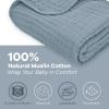 imageComfy Cubs Muslin Blanket for Adults Queen 90quot x 90quot  6 Layer Soft Breathable ampamp Lightweight Muslin Adult Blanket  Machine Washable ampamp Designed in The US Bedding for All Seasons  SandPacific Blue