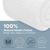 imageComfy Cubs Muslin Blanket for Adults Queen 90quot x 90quot  6 Layer Soft Breathable ampamp Lightweight Muslin Adult Blanket  Machine Washable ampamp Designed in The US Bedding for All Seasons  SandWhite