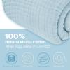 imageComfy Cubs Muslin Blanket for Adults Queen 90quot x 90quot  6 Layer Soft Breathable ampamp Lightweight Muslin Adult Blanket  Machine Washable ampamp Designed in The US Bedding for All Seasons  SandSky Blue