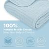 imageComfy Cubs Muslin Blanket for Adults Queen 90quot x 90quot  6 Layer Soft Breathable ampamp Lightweight Muslin Adult Blanket  Machine Washable ampamp Designed in The US Bedding for All Seasons  SandSky Blue