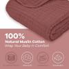 imageComfy Cubs Muslin Blanket for Adults Queen 90quot x 90quot  6 Layer Soft Breathable ampamp Lightweight Muslin Adult Blanket  Machine Washable ampamp Designed in The US Bedding for All Seasons  SandWine