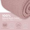 imageComfy Cubs Muslin Blanket for Adults Queen 90quot x 90quot  6 Layer Soft Breathable ampamp Lightweight Muslin Adult Blanket  Machine Washable ampamp Designed in The US Bedding for All Seasons  SandMauve