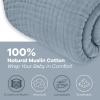 imageComfy Cubs Muslin Blanket for Adults Queen 90quot x 90quot  6 Layer Soft Breathable ampamp Lightweight Muslin Adult Blanket  Machine Washable ampamp Designed in The US Bedding for All Seasons  SandPacific Blue