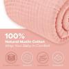 imageComfy Cubs Muslin Blanket for Adults Queen 90quot x 90quot  6 Layer Soft Breathable ampamp Lightweight Muslin Adult Blanket  Machine Washable ampamp Designed in The US Bedding for All Seasons  SandLace Pink