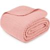 imageComfy Cubs Muslin Blanket for Adults Queen 90quot x 90quot  6 Layer Soft Breathable ampamp Lightweight Muslin Adult Blanket  Machine Washable ampamp Designed in The US Bedding for All Seasons  SandLace Pink