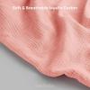 imageComfy Cubs Muslin Nursing Cover  100 Muslin Breastfeeding Cover for Moms  Soft ampamp Breathable Baby Nursing Scarf with Adjustable Neck Strap  Portable Lightweight ampamp Privacy Coverage  WineLace Pink