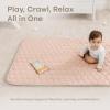 imageComfy Cubs Rectangle Kids Play Mat  Medium 48 x 72 inches Soft Quilted Baby Floor Mat with NonSlip Bottom  Plush Design for Toddlers Playtime and Relaxation  Comfortable and Durable  FernBlush