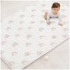 imageComfy Cubs Rectangle Kids Play Mat  Medium 48 x 72 inches Soft Quilted Baby Floor Mat with NonSlip Bottom  Plush Design for Toddlers Playtime and Relaxation  Comfortable and Durable  FernRainbow