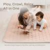 imageComfy Cubs Rectangle Kids Play Mat  Medium 48 x 72 inches Soft Quilted Baby Floor Mat with NonSlip Bottom  Plush Design for Toddlers Playtime and Relaxation  Comfortable and Durable  FernBlush