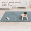 imageComfy Cubs Rectangle Kids Play Mat  Medium 48 x 72 inches Soft Quilted Baby Floor Mat with NonSlip Bottom  Plush Design for Toddlers Playtime and Relaxation  Comfortable and Durable  FernPacific Blue