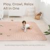 imageComfy Cubs Rectangle Kids Play Mat  Medium 48 x 72 inches Soft Quilted Baby Floor Mat with NonSlip Bottom  Plush Design for Toddlers Playtime and Relaxation  Comfortable and Durable  FernBlush