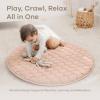 imageComfy Cubs Rectangle Kids Play Mat  Medium 48 x 72 inches Soft Quilted Baby Floor Mat with NonSlip Bottom  Plush Design for Toddlers Playtime and Relaxation  Comfortable and Durable  FernBlush