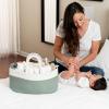 imageComfy Cubs Rope Diaper Caddy Organizer 85quot x 15quot x 8quot  Large Baby Diaper Basket with 3 Spacious Compartments  Stylish Cotton Baby Caddy Organizer for Diapers Wipes ampamp Essentials  BlushSage