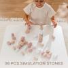 imageComfy Cubs Stacking Rocks 36 Pieces 36 Months Educational Toddler Stacking Blocks Promotes Imagination Balance ampamp Fine Motor Skills  Wooden Rocks Sensory Toys Gift for Kid Neutral PackGirl Pack