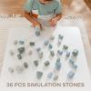 imageComfy Cubs Stacking Rocks 36 Pieces 36 Months Educational Toddler Stacking Blocks Promotes Imagination Balance ampamp Fine Motor Skills  Wooden Rocks Sensory Toys Gift for Kid Neutral PackBoy Pack