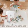 imageComfy Cubs Stacking Rocks 36 Pieces 36 Months Educational Toddler Stacking Blocks Promotes Imagination Balance ampamp Fine Motor Skills  Wooden Rocks Sensory Toys Gift for Kid Neutral PackNeutral Pack
