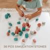 imageComfy Cubs Stacking Rocks 36 Pieces 36 Months Educational Toddler Stacking Blocks Promotes Imagination Balance ampamp Fine Motor Skills  Wooden Rocks Sensory Toys Gift for Kid Neutral PackDino Pack