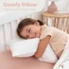 imageComfy Cubs Toddler Pillow with Muslin Pillowcase 13 x 18 in  Travel and Sleep Support for Kids  Lightweight Breathable Microfiber Fill  Soft and Cozy Small Pillow for Toddlers  SageWhite