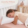 imageComfy Cubs Toddler Pillow with Muslin Pillowcase 13 x 18 in  Travel and Sleep Support for Kids  Lightweight Breathable Microfiber Fill  Soft and Cozy Small Pillow for Toddlers  SageWhite