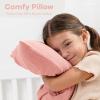 imageComfy Cubs Toddler Pillow with Muslin Pillowcase 13 x 18 in  Travel and Sleep Support for Kids  Lightweight Breathable Microfiber Fill  Soft and Cozy Small Pillow for Toddlers  SageBlush