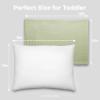 imageComfy Cubs Toddler Pillow with Muslin Pillowcase 13 x 18 in  Travel and Sleep Support for Kids  Lightweight Breathable Microfiber Fill  Soft and Cozy Small Pillow for Toddlers  SageSage