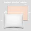 imageComfy Cubs Toddler Pillow with Muslin Pillowcase 13 x 18 in  Travel and Sleep Support for Kids  Lightweight Breathable Microfiber Fill  Soft and Cozy Small Pillow for Toddlers  SageCream
