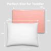 imageComfy Cubs Toddler Pillow with Muslin Pillowcase 13 x 18 in  Travel and Sleep Support for Kids  Lightweight Breathable Microfiber Fill  Soft and Cozy Small Pillow for Toddlers  SageBlush