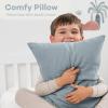 imageComfy Cubs Toddler Pillow with Muslin Pillowcase 13 x 18 in  Travel and Sleep Support for Kids  Lightweight Breathable Microfiber Fill  Soft and Cozy Small Pillow for Toddlers  SagePacific Blue