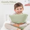 imageComfy Cubs Toddler Pillow with Muslin Pillowcase 13 x 18 in  Travel and Sleep Support for Kids  Lightweight Breathable Microfiber Fill  Soft and Cozy Small Pillow for Toddlers  SageSage