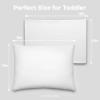 imageComfy Cubs Toddler Pillow with Muslin Pillowcase 13 x 18 in  Travel and Sleep Support for Kids  Lightweight Breathable Microfiber Fill  Soft and Cozy Small Pillow for Toddlers  SageWhite