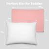imageComfy Cubs Toddler Pillow with Muslin Pillowcase 13 x 18 in  Travel and Sleep Support for Kids  Lightweight Breathable Microfiber Fill  Soft and Cozy Small Pillow for Toddlers  SageBlush