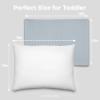 imageComfy Cubs Toddler Pillow with Muslin Pillowcase 13 x 18 in  Travel and Sleep Support for Kids  Lightweight Breathable Microfiber Fill  Soft and Cozy Small Pillow for Toddlers  SagePacific Blue