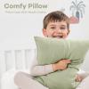 imageComfy Cubs Toddler Pillow with Muslin Pillowcase 13 x 18 in  Travel and Sleep Support for Kids  Lightweight Breathable Microfiber Fill  Soft and Cozy Small Pillow for Toddlers  SageSage